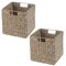mDesign Large Woven Hyacinth Home Storage Basket for Cube Furniture, 2 Pack